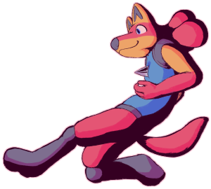 My Lucario fursona floating