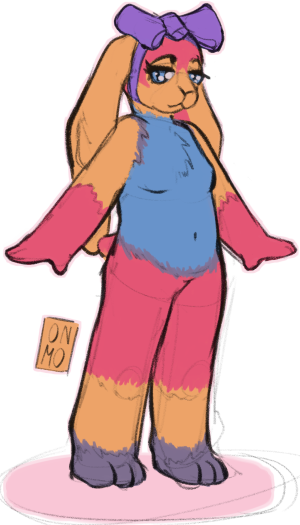 A drawing of my bunny fursona by Gus