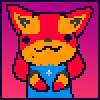 a gif of my lucario sona licking the screen